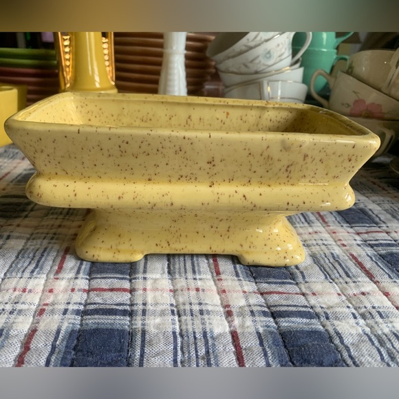 MCM Vintage Yellow Planter, Cottage Mod Tablescape Succulent - Picture 3 of 13